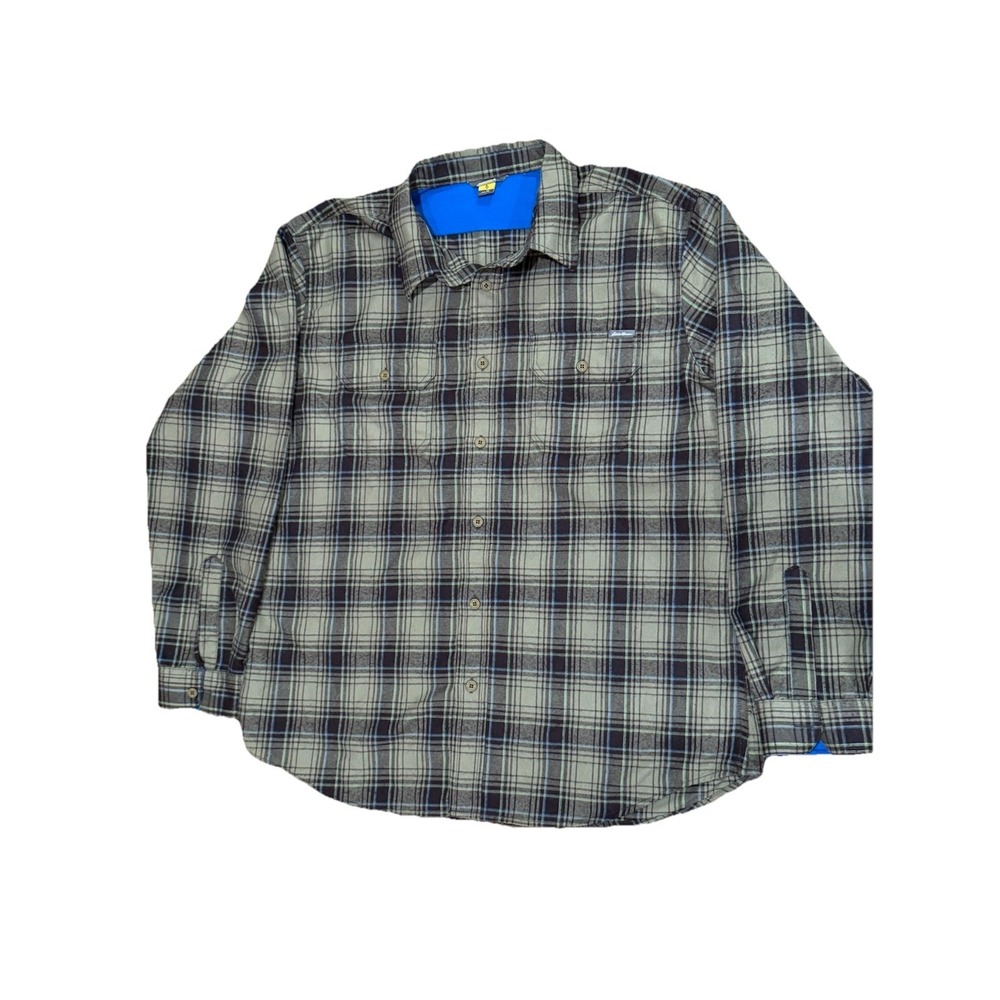 Eddie Bauer Men XL Flannel Shirt Plaid Long Sleeve 100% Cotton Button Down